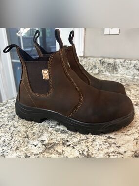 Women’s Brown Slip-On Work Chelsea Boots